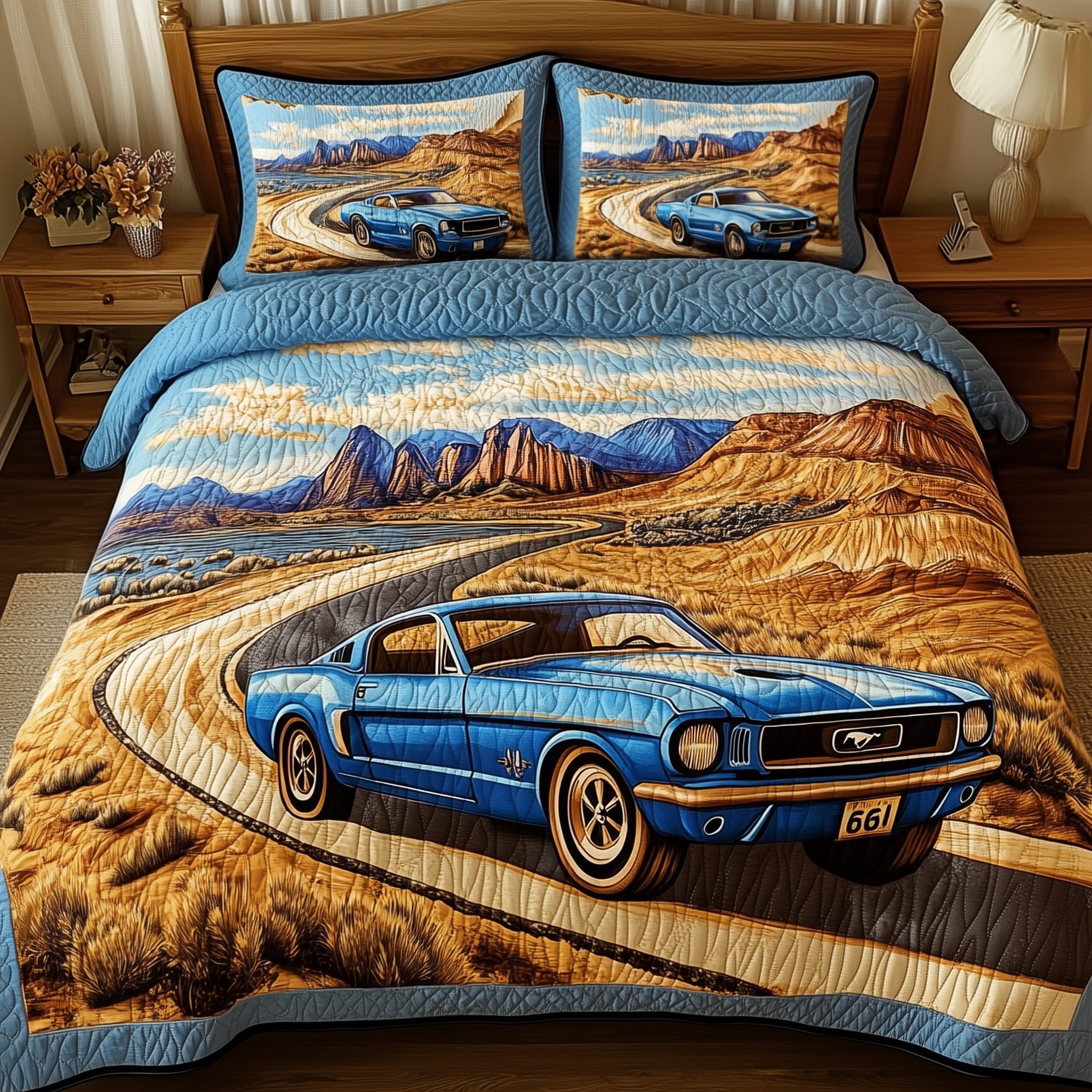 Mustang Desert Quilted Bedding Set Duvet Cover Merchandise Housewarming Gifts For Friends