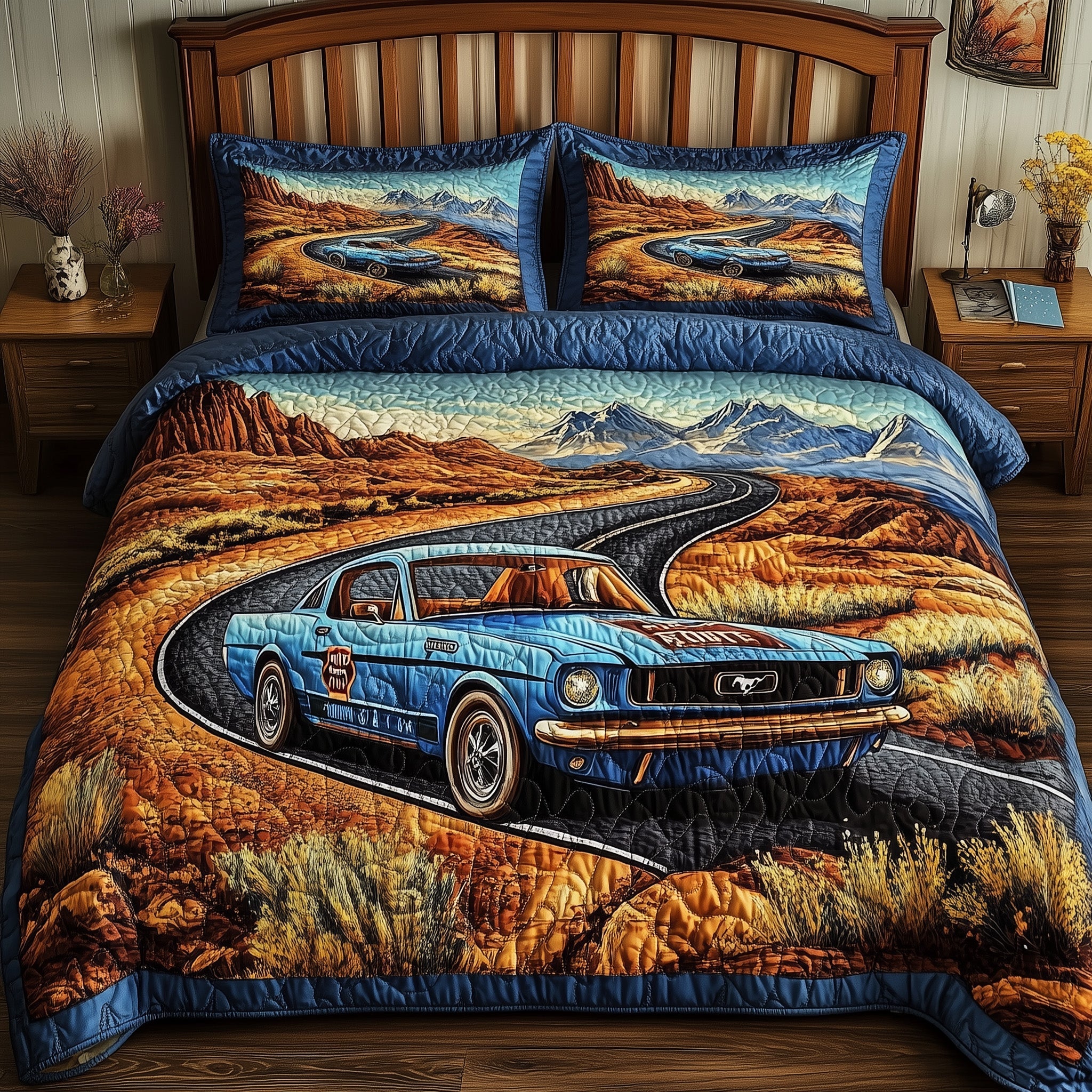 Mustang Desert Quilted Bedding Set Duvet Cover Merchandise Unique Housewarming Gifts