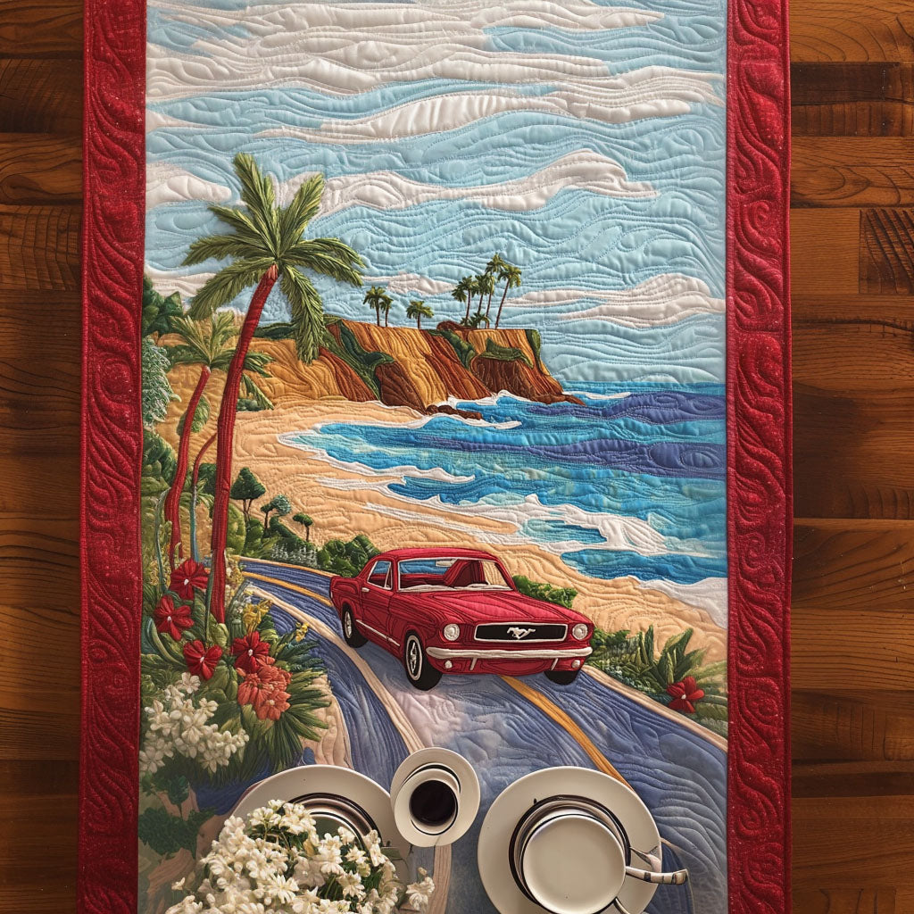 Mustang Paradise Quilted Table Runner Coastal Table Runner Family Present Ideas