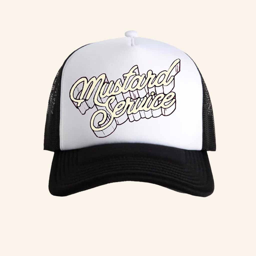 Mustard Service Merch Mustard Service Logo Trucker Hat Cool Gifts For Rock Music Lovers Mustard Service Merch Mustard Service Logo Trucker Hat Cool Gifts For Rock Music Lovers