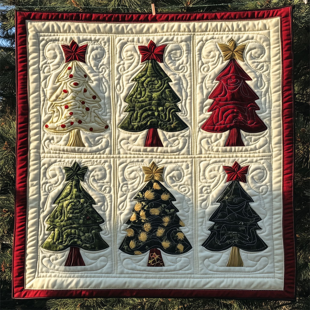 Mutiple Christmas Trees Quilt Premium Quilt Blanket Gift for Family Gatherings