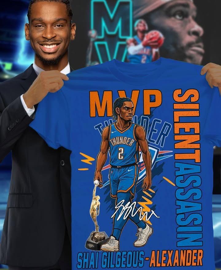 MVP Shai Gilgeous-Alexander Silent Assassin 2025 T-Shirt OKC Thunder Merch Gifts For Fans