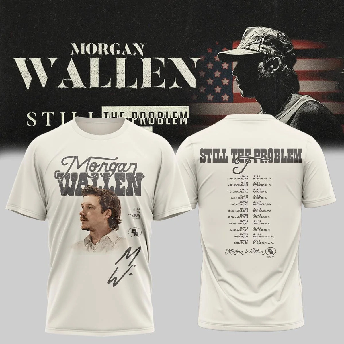 MW Still The Problem Tour 2026 T-Shirt Morgan Wallen Graphic Tour Merch Country Fans Gifts