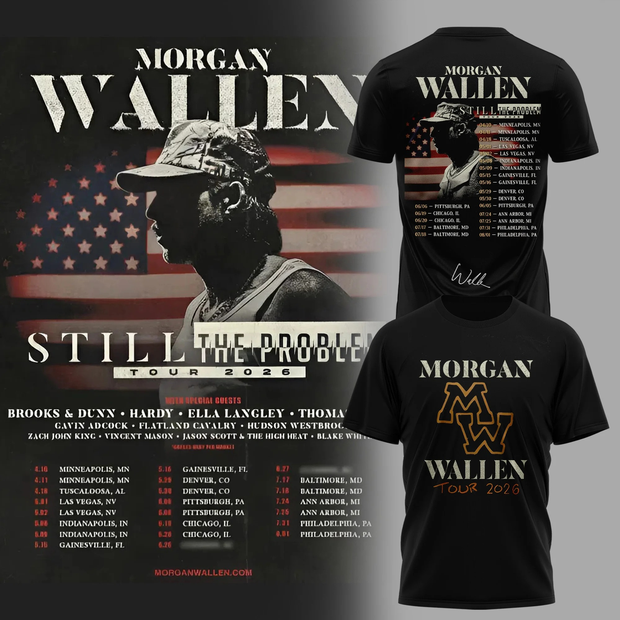 MW Still The Problem Tour 2026 T-Shirt Morgan Wallen Tour Shirt MW Country Music Fans Gifts