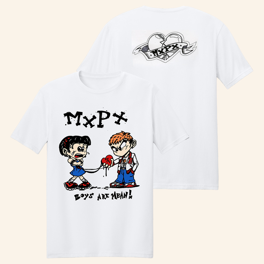 MxPx Merch Boys Are Mean White T-Shirt Presents For Rock Music Lovers