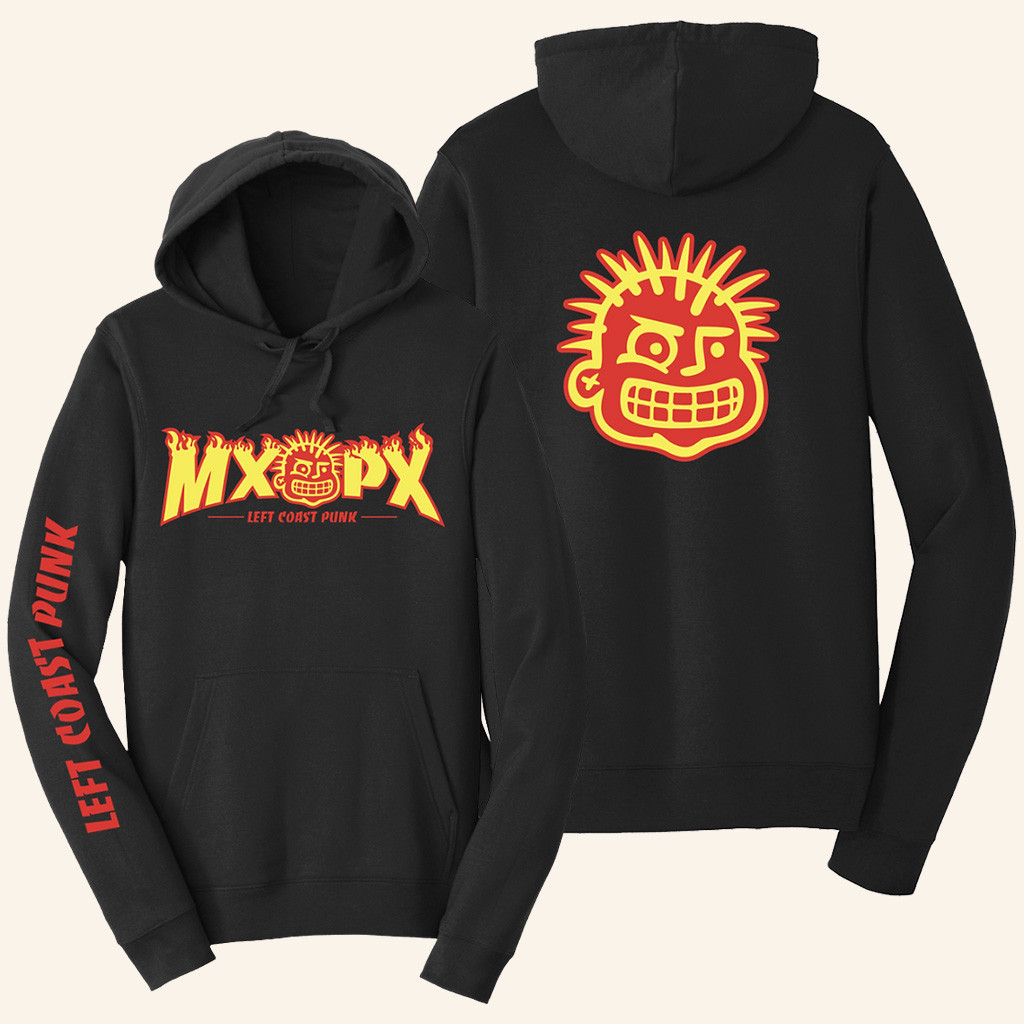 MxPx Merch Left Coast Punk Fire Hoodie Gift Ideas For Music Lovers