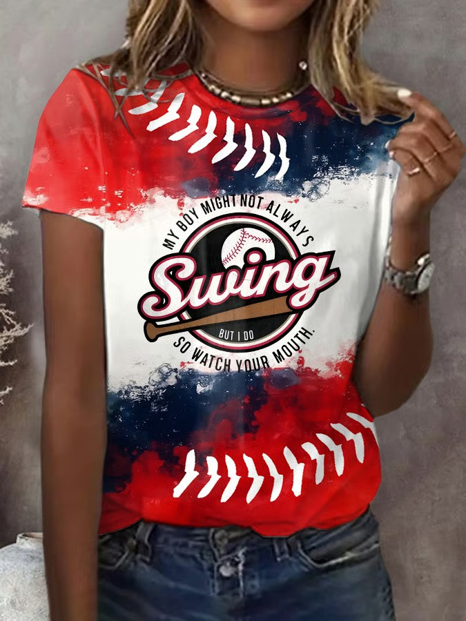 My Boy Might Not Always Swing But I Do Baseball T-Shirt Fan Gear Baseball Mom Best Gift For Parents