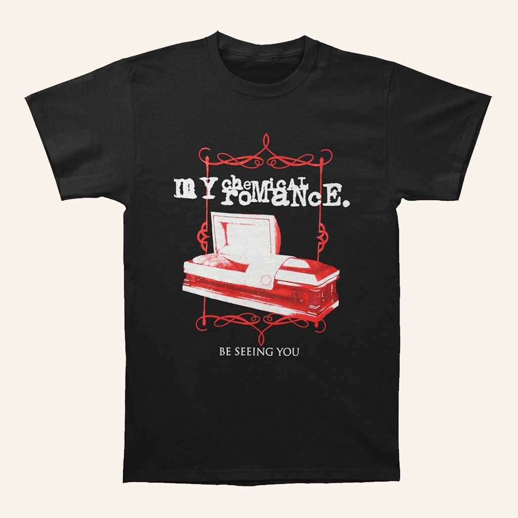 My Chemical Romance Merch Be Seeing You Coffin T-Shirt Gifts For Rock Music Lovers