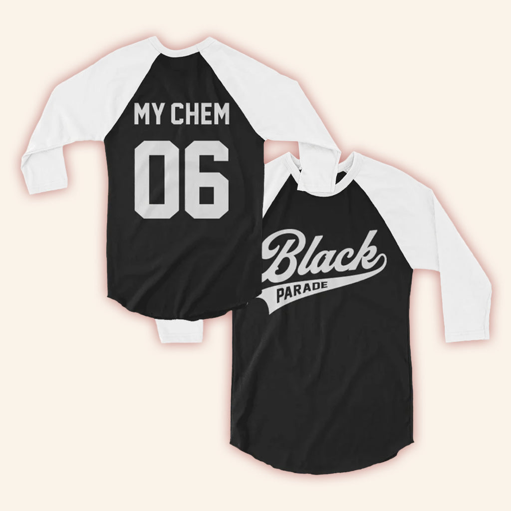 My Chemical Romance Merch Black Parade Raglan T-Shirt Gifts For Her My Chemical Romance Merch Black Parade Raglan T-Shirt Gifts For Her