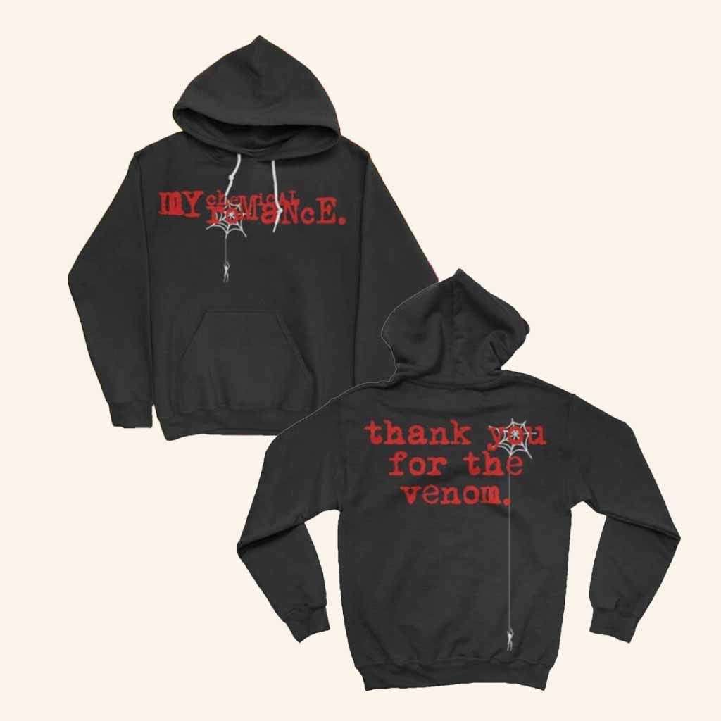 My Chemical Romance Merch Thank You For The Venom Spiderweb Hoodie Halloween Gift For Him My Chemical Romance Merch Thank You For The Venom Spiderweb Hoodie Halloween Gift For Him