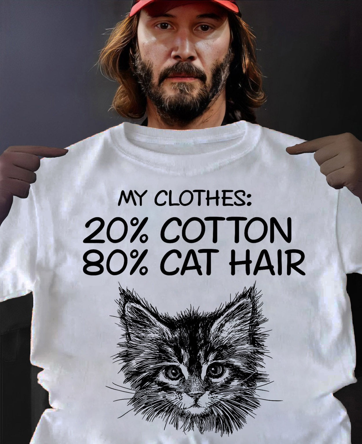 My Clothes 20 Cotton 80 Cat Hair Shirt Cat Lovers T-Shirt Funny Gifts For Friends My Clothes 20 Cotton 80 Cat Hair Shirt Cat Lovers T-Shirt Funny Gifts For Friends