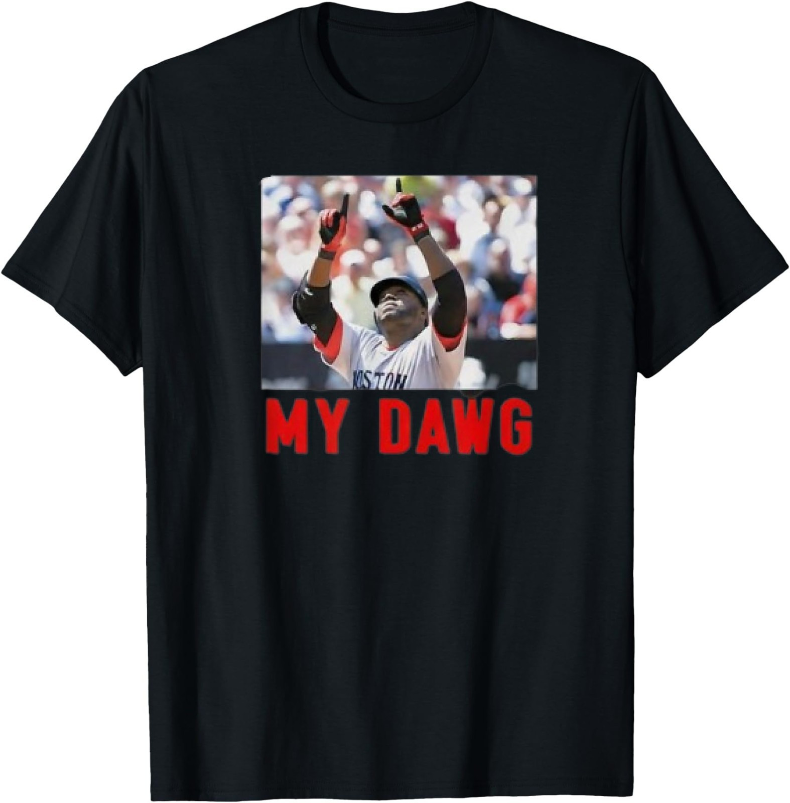 My Dawg Boston Baseball T-Shirt Pointing To Heaven Tribute Fan Gear Best Gift For Baseball Lovers
