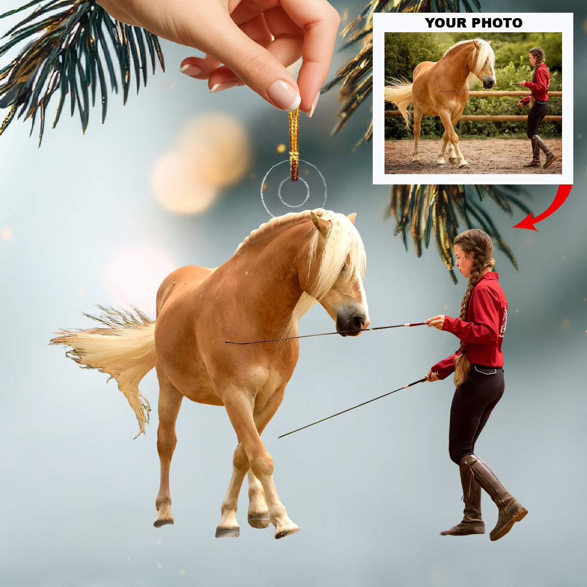 My Favorite Horse Personalized Photo Mica Ornament Christmas Gift For Horse Lovers