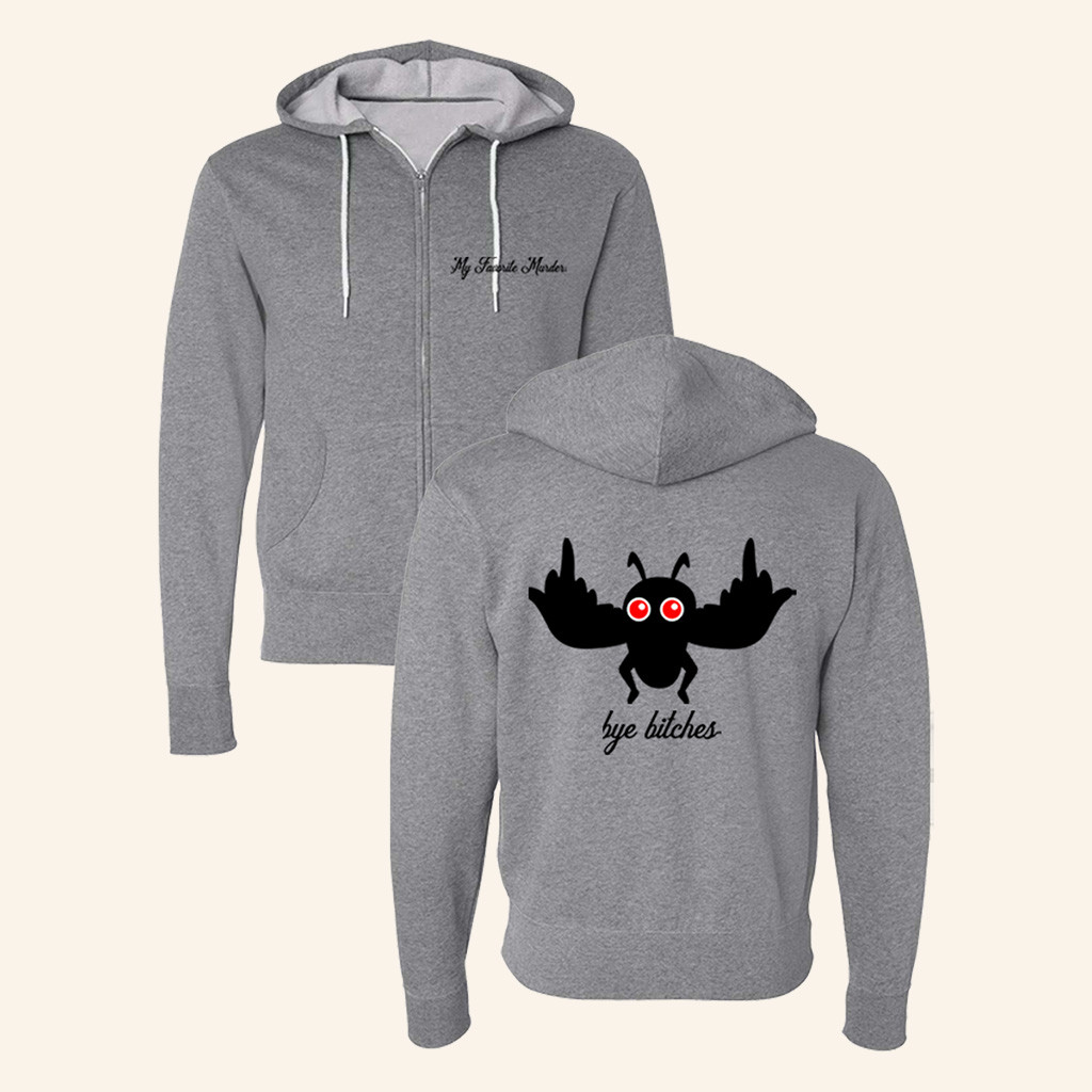 My Favorite Murder Merch Mothman Zip Hoodie Birthday Presents For Friends My Favorite Murder Merch Mothman Zip Hoodie Birthday Presents For Friends