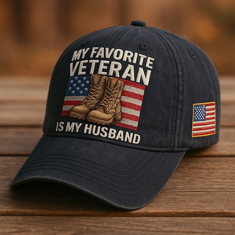 My Favourite Veteran Is My Husband Hat American Flag Baseball Cap Cool Gift Ideas