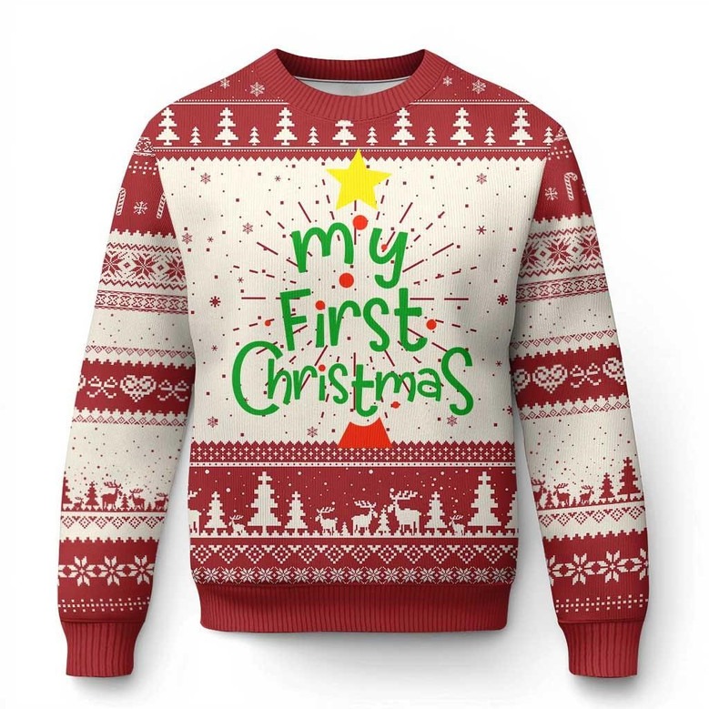 My First Christmas Ugly Christmas Jumper Funny Clothes Christmas Gifts For Son