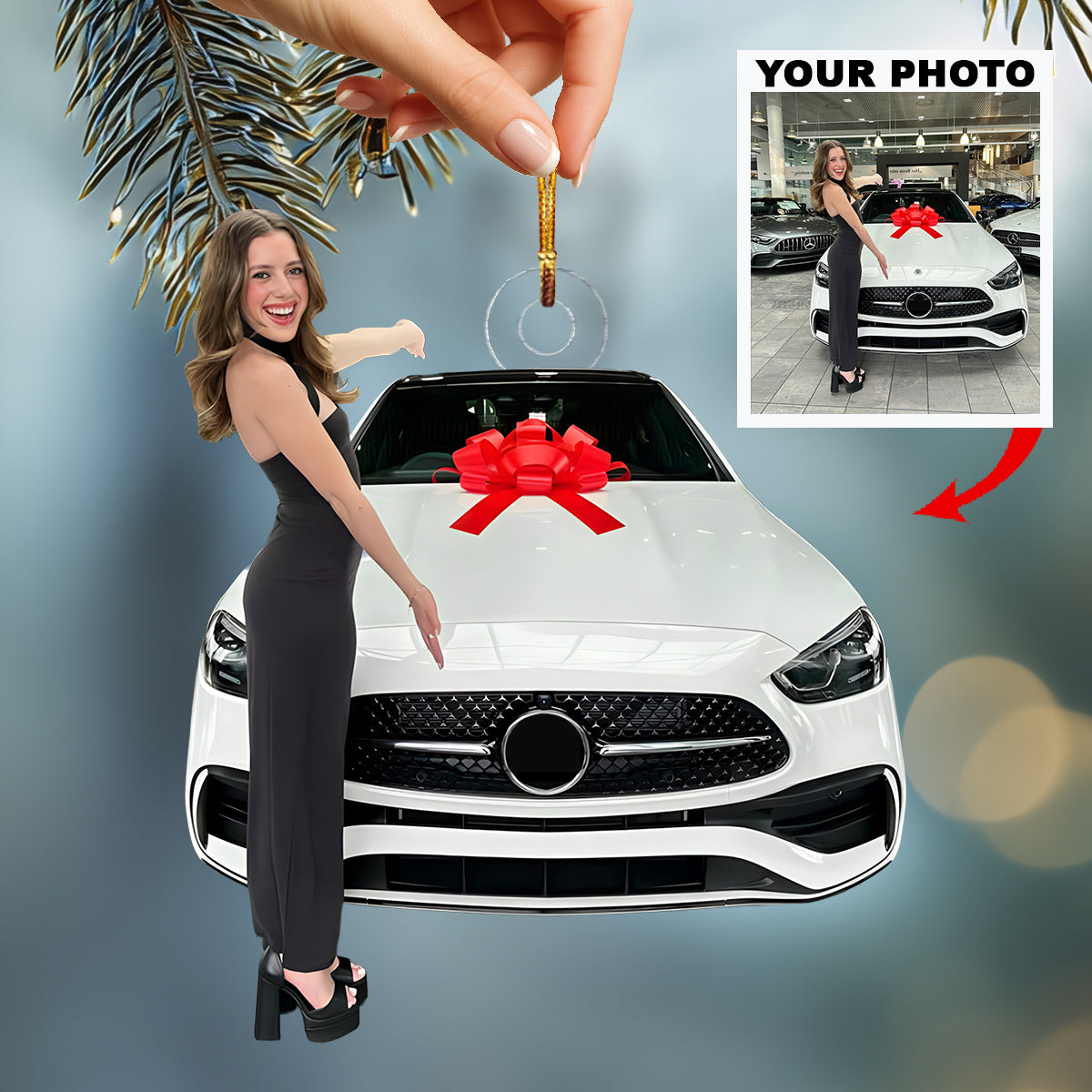 My First Wheels Personalized Photo Mica Ornament Christmas Gift For The First Drive