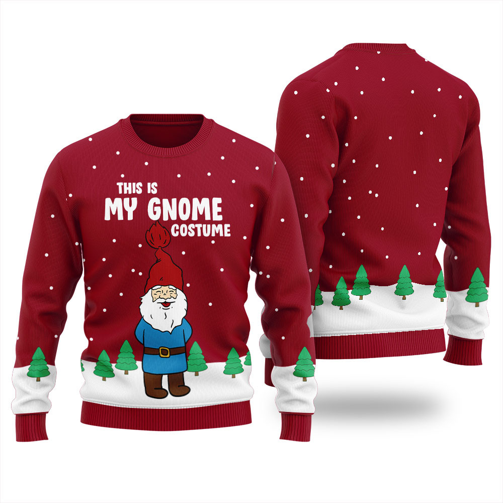 My Gnome Costume Ugly Christmas Sweater Womens Comfortable Holiday Sweater for Chilly Nights