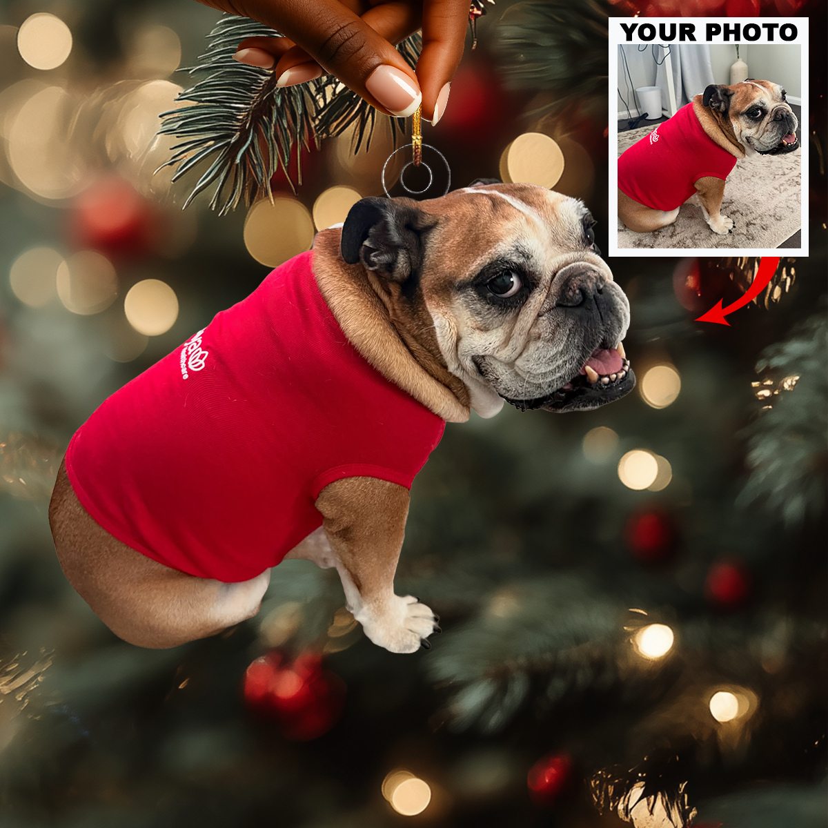 My Goofy Little Pup Personalized Photo Mica Ornament Christmas Gift For Pet Lovers Dog