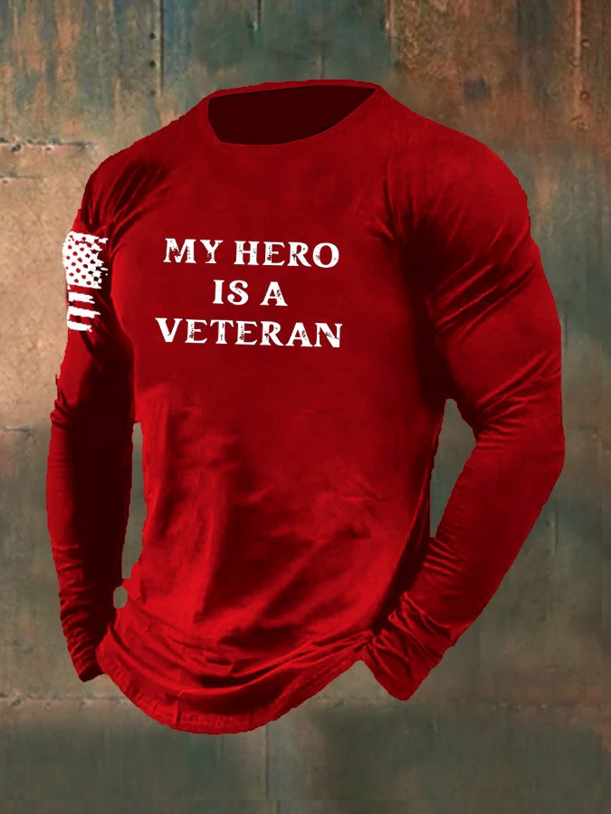 My Hero Is A Veteran Long Sleeve Shirt U.S Veterans Day Best Tribute Clothing