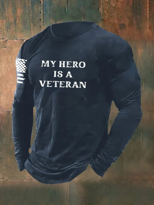 My Hero Is A Veteran Long Sleeve Shirt U.S Veterans Day Best Tribute Clothing