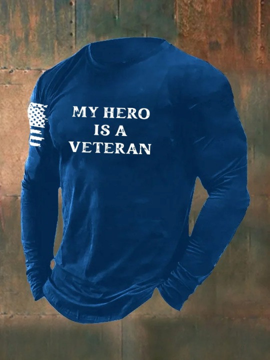 My Hero Is A Veteran Long Sleeve Shirt U.S Veterans Day Best Tribute Clothing