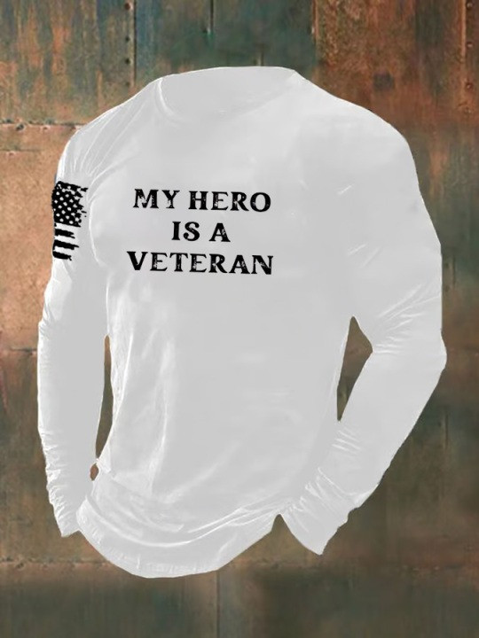My Hero Is A Veteran Long Sleeve Shirt U.S Veterans Day Best Tribute Clothing