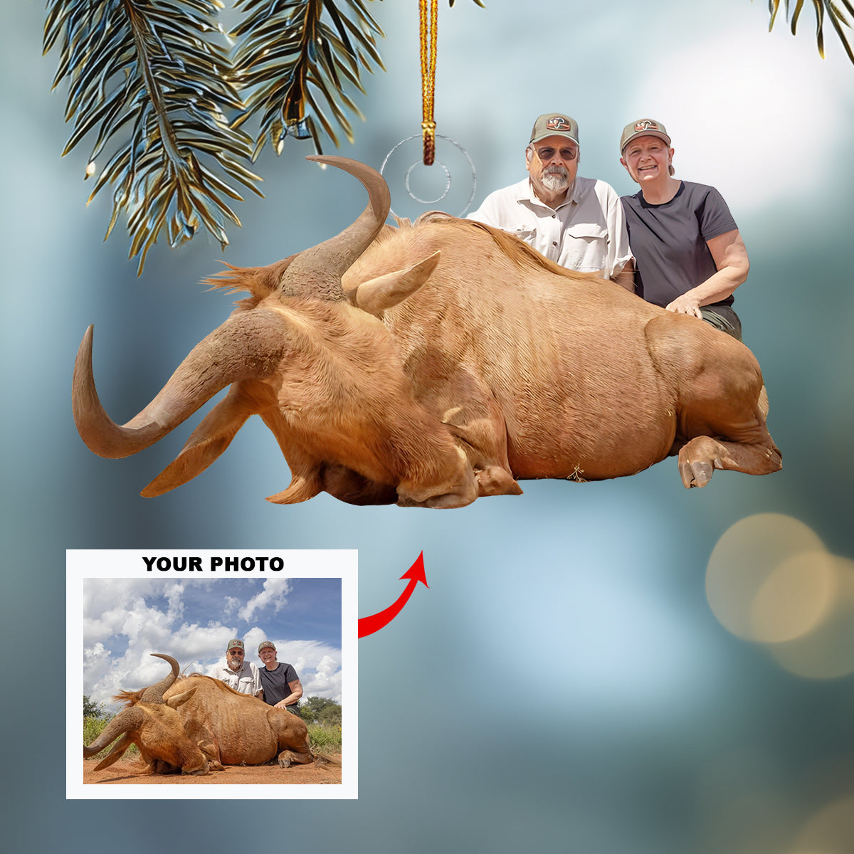 My Hunting Trophy Personalized Photo Mica Ornament Christmas Gift For Hunting Lovers