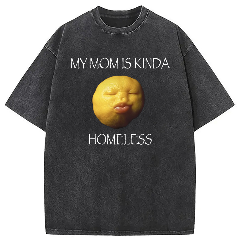 MY MOM IS KINDA HOMELESS Washed T-Shirt Unique Aesthetic Fashion Tee Gifts For Best Friend MY MOM IS KINDA HOMELESS Washed T-Shirt Unique Aesthetic Fashion Tee Gifts For Best Friend