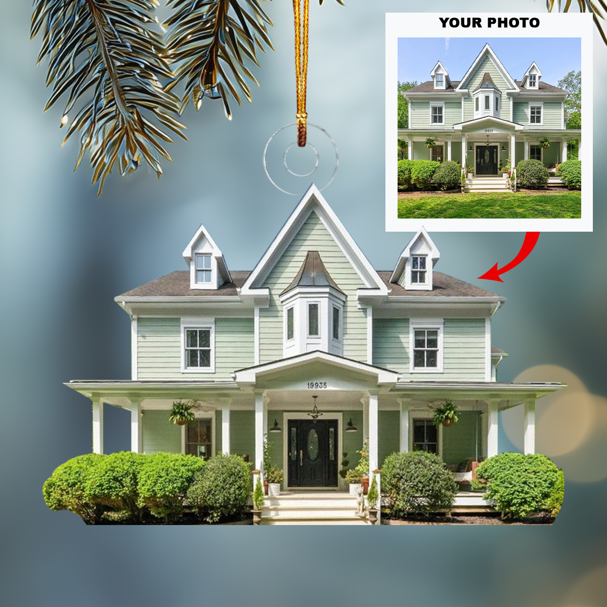My New Sweet Home Personalized Photo Mica Ornament Christmas Gift For Family Members