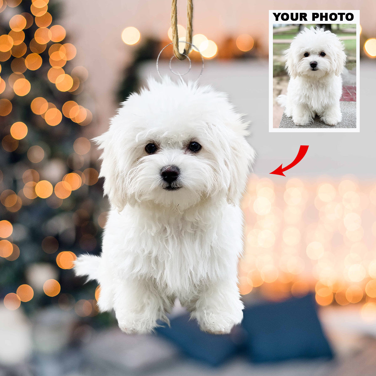 My Puppy Personalized Photo Mica Ornament Christmas Gift For Pet Lovers Dog Lovers Cat