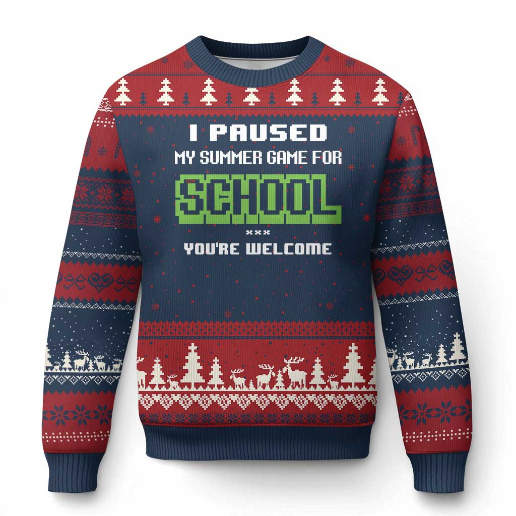 My Summer Game For School Ugly Christmas Sweater Bruh Back To School Jumper Student Gifts