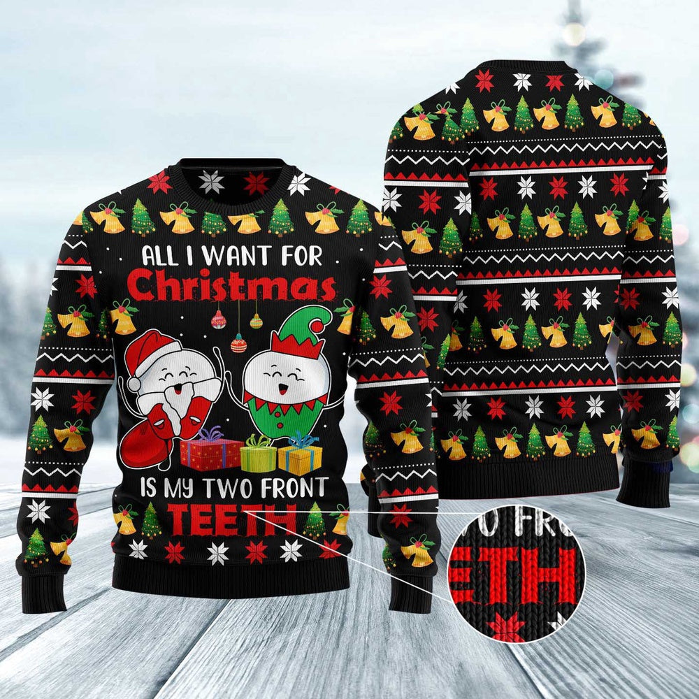 My Two Front Teeth Ugly Christmas Sweater Funny Ugly Christmas Sweater Best Christmas Gifts