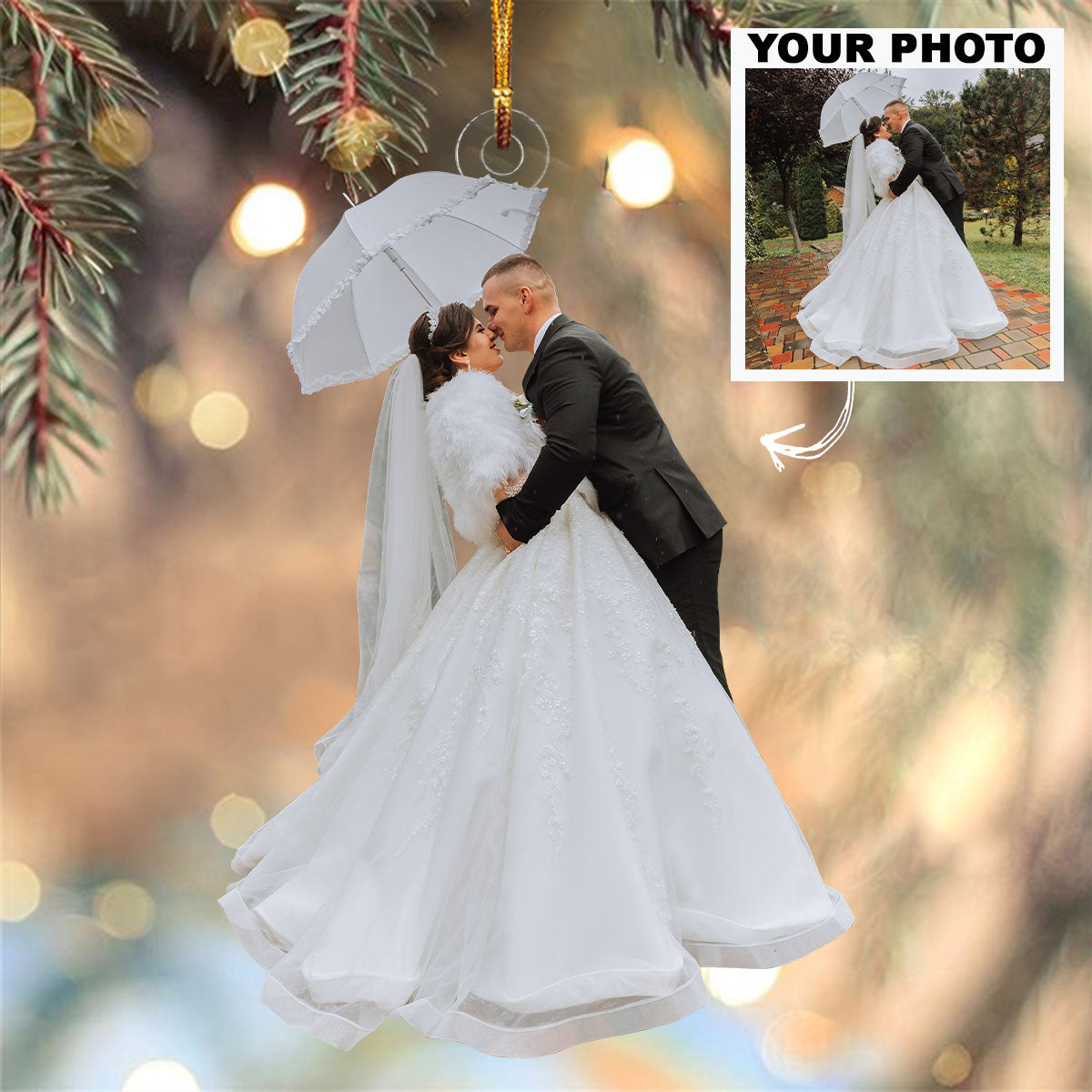 My Wedding Day Personalized Custom Photo Mica Ornament Wedding Christmas Gift For Couple