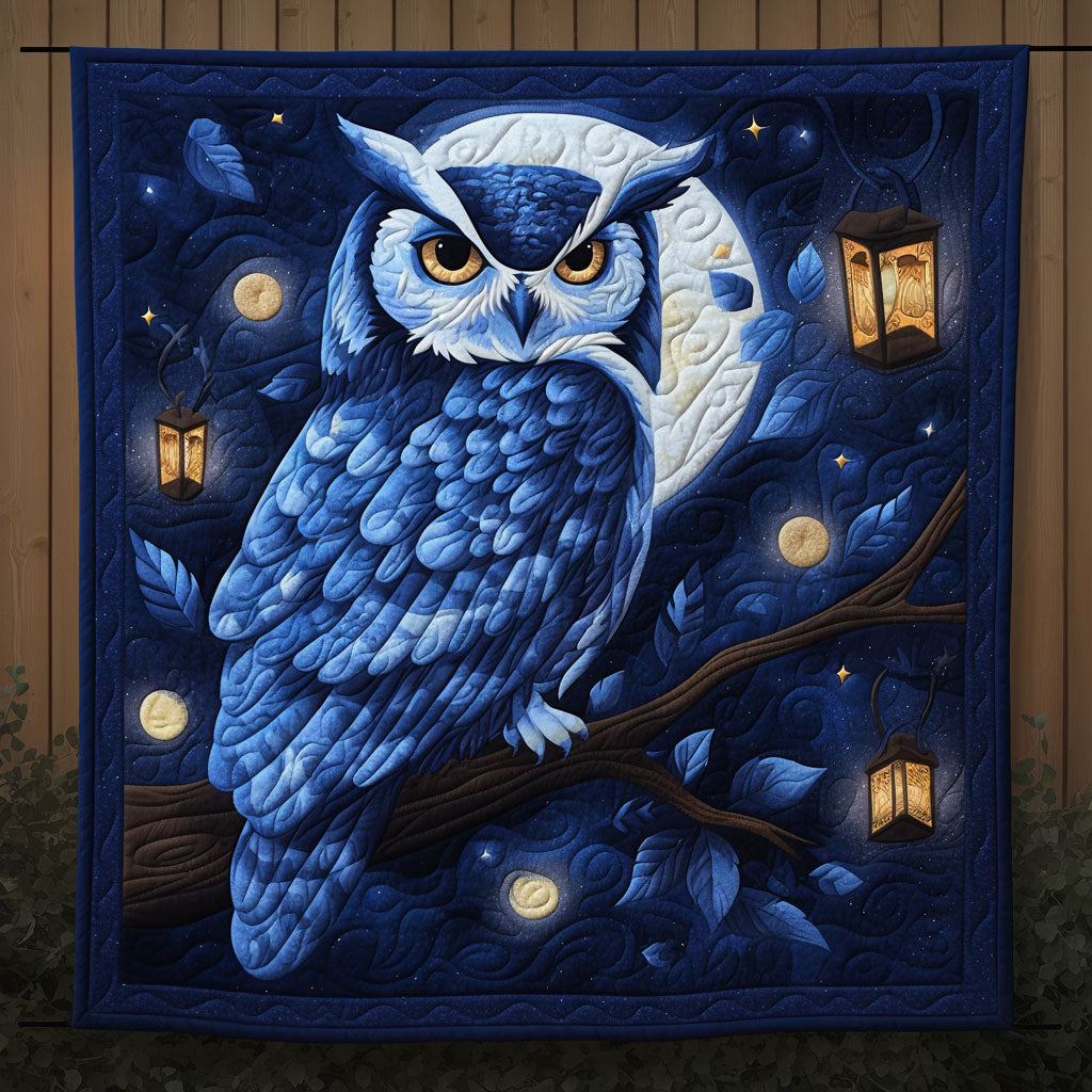 Mysterious Blue Night Owl Quilt Soft Quilt Blanket to Add Style and Warmth