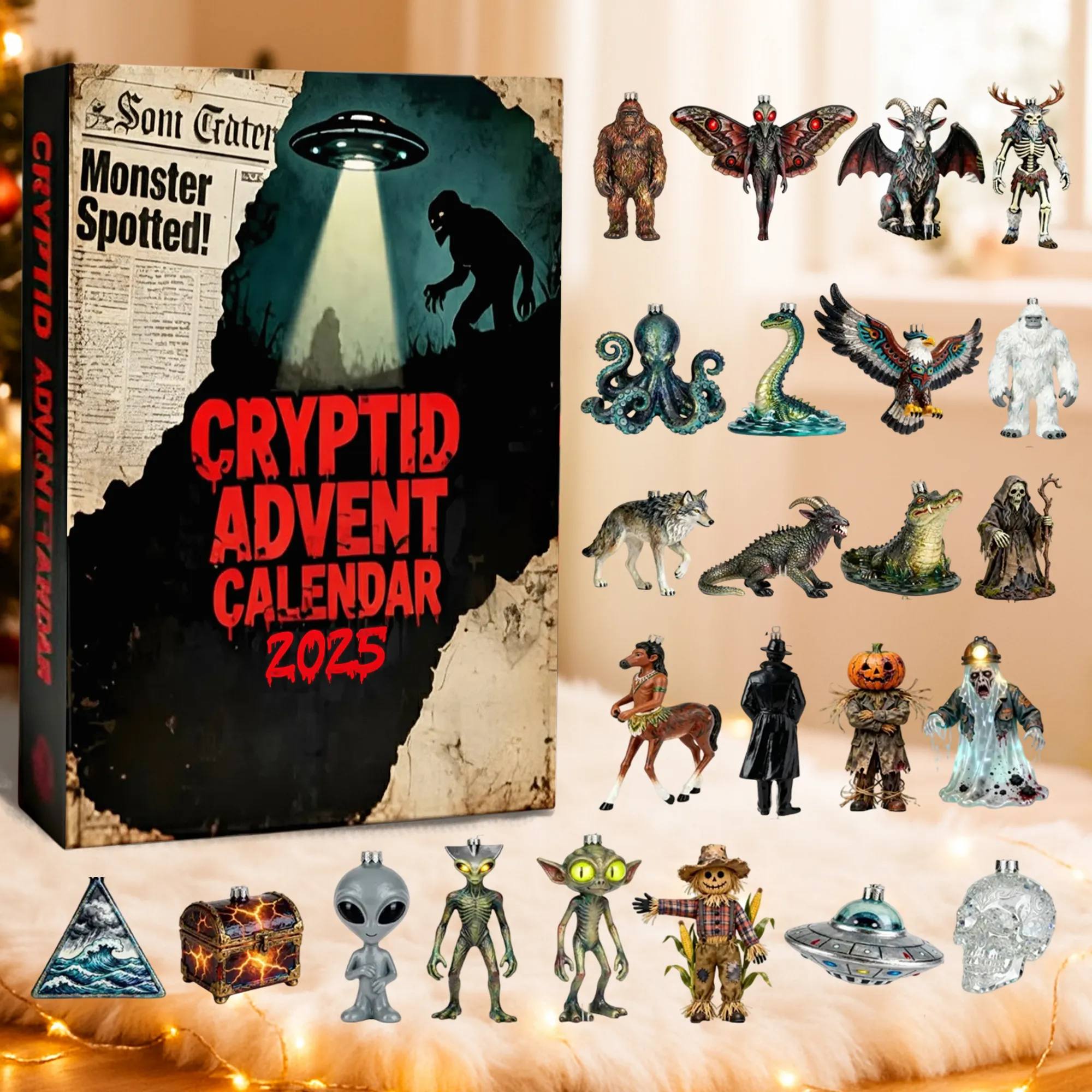 Mysterious Creature Christmas Cryptid Advent Calendar Advent Ornaments 2025 Advent Calendar