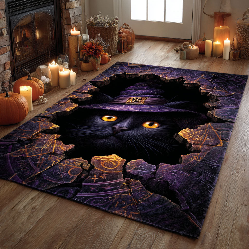 Mystic Black Cat Area Rug Indoor Outdoor Rugs Christmas Presents For Dad