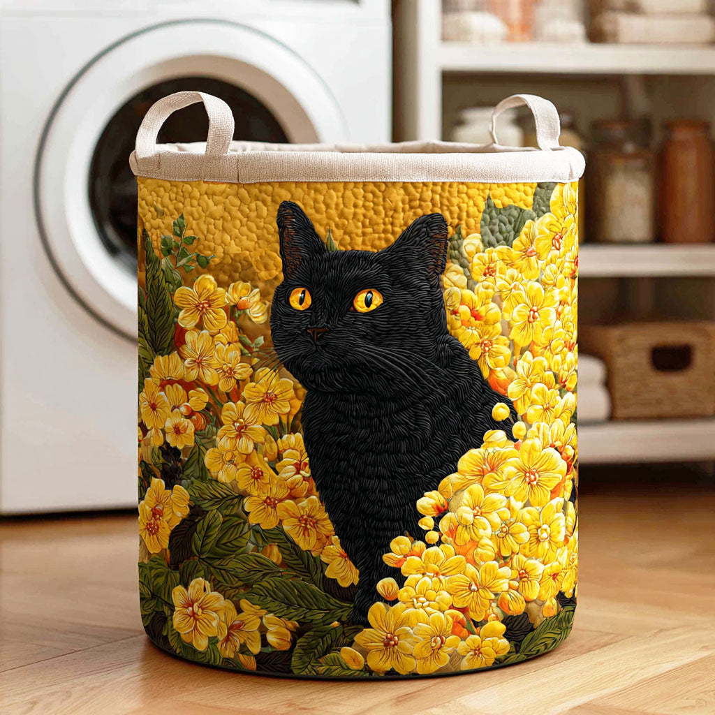 Mystic Bloom Quilted Laundry Basket Merch For Cozy Nights