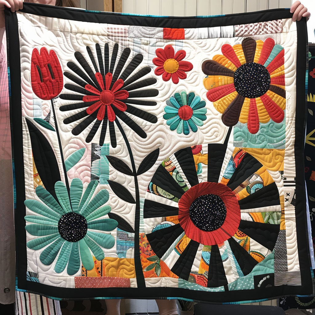 Mystic Blossoms Quilted Blanket Best Gifts For Flower Lovers