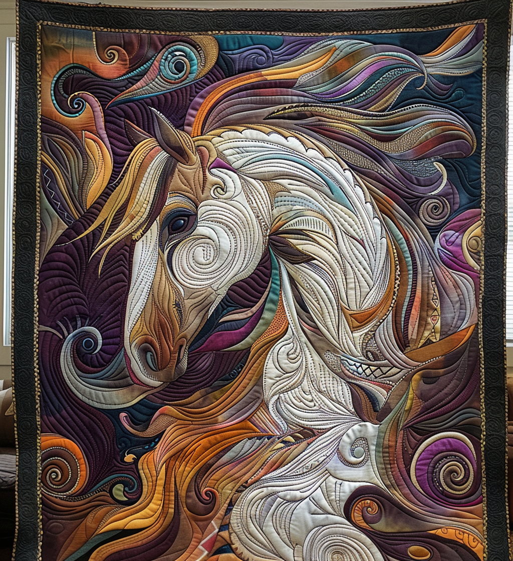 Mystic Canyon Ride Quilted Blanket Luxury Gifts For Horse Lovers