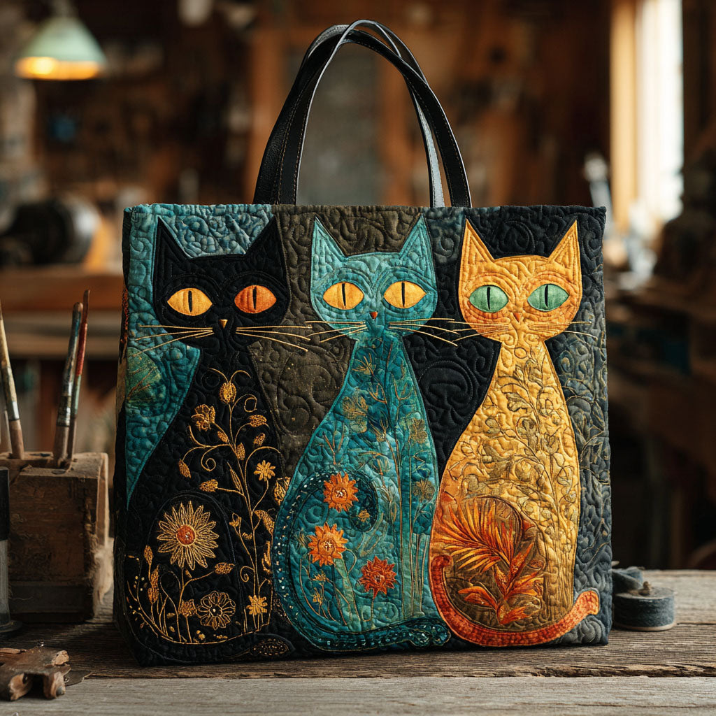 Mystic Companions Quilted Tote Bag Cat Lover Gifts Near Me