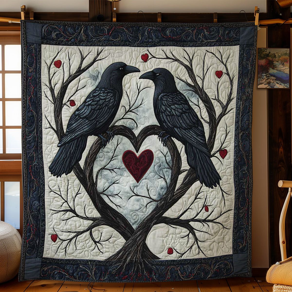 Mystic Crow Quilt Comfortable Microfiber Quilt Blanket for Everyday Use