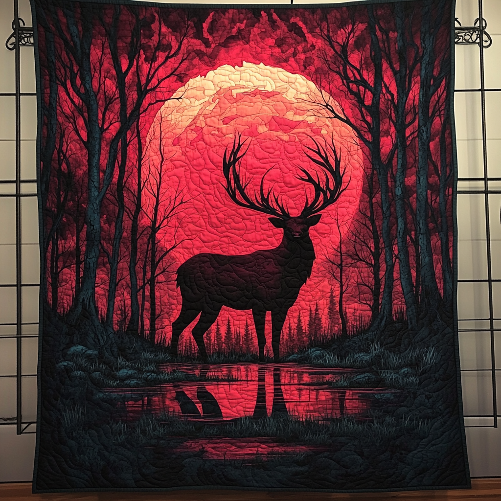 Mystic Deer Quilted Blanket Gifts For Deer Lovers