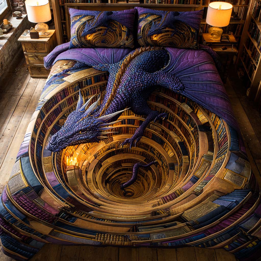 Mystic Descent Quilted Bedding Set Best Bed Sheet Set Book Presents For Best Friends