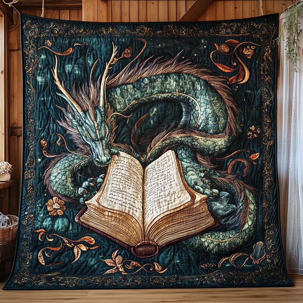 Mystic Dragon Book Quilt Soft Quilt Blanket Gift to Warm Hearts