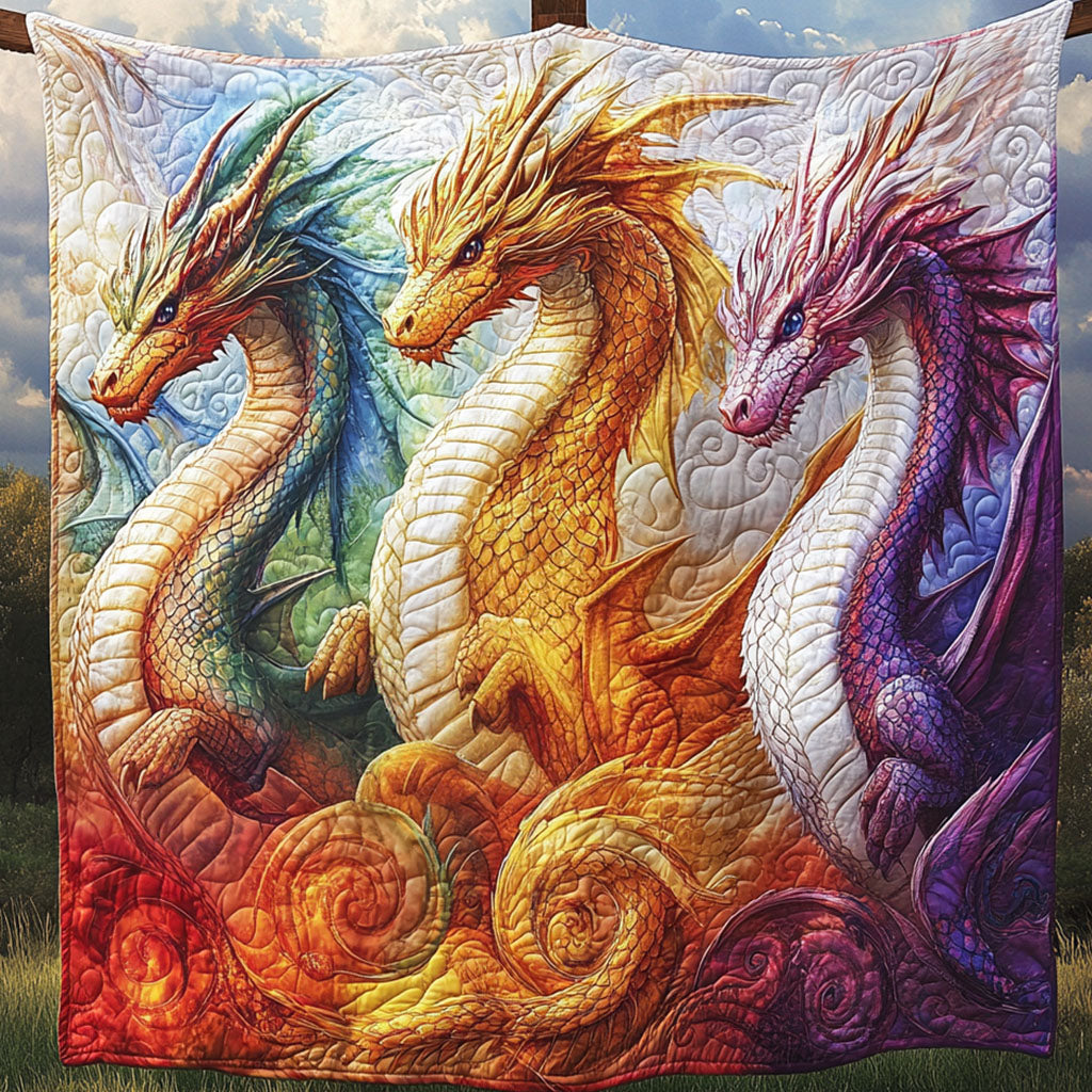 Mystic Fire Quilted Blanket Holiday Throw Blanket Dragon Gifts For Brothers