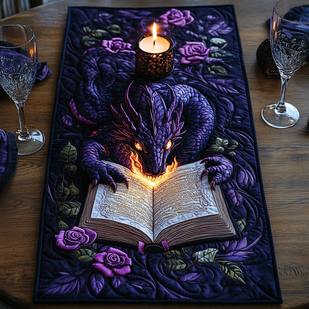 Mystic Flame Quilted Table Runner Dining Table Ideas Best Dragon Gifts For Christmas