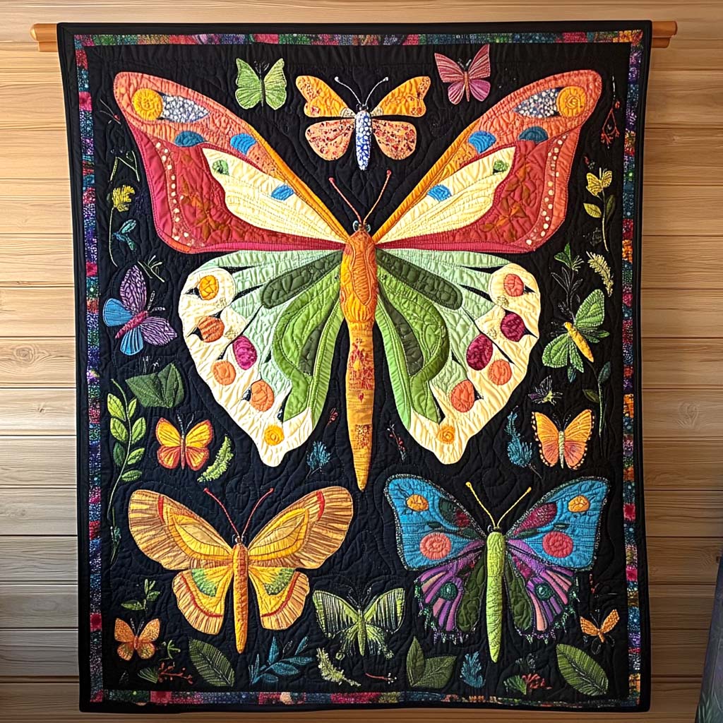 Mystic Flier Quilted Blanket Birthday Gifts With Butterflies