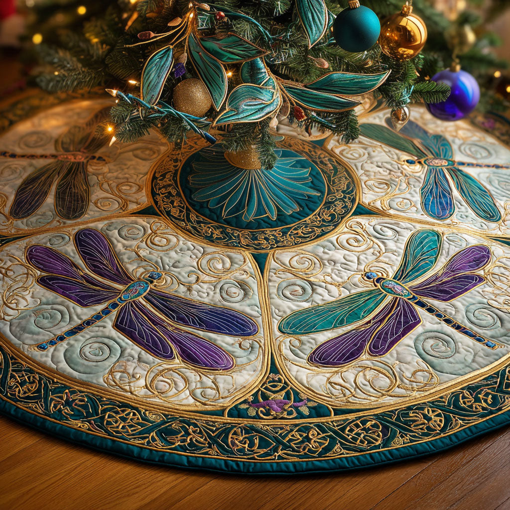 Mystic Flight Christmas Quilted Tree Skirt Beautiful Quilted Tree Skirt Gift for Cozy Christmas