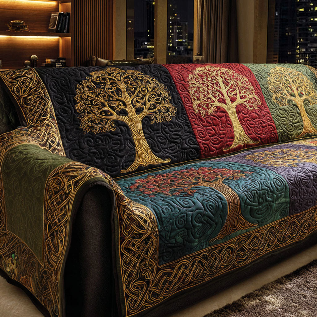 Mystic Forest Quilted Sofa Cover Sofa Seat Covers Tree Of Life Gifts For Mom